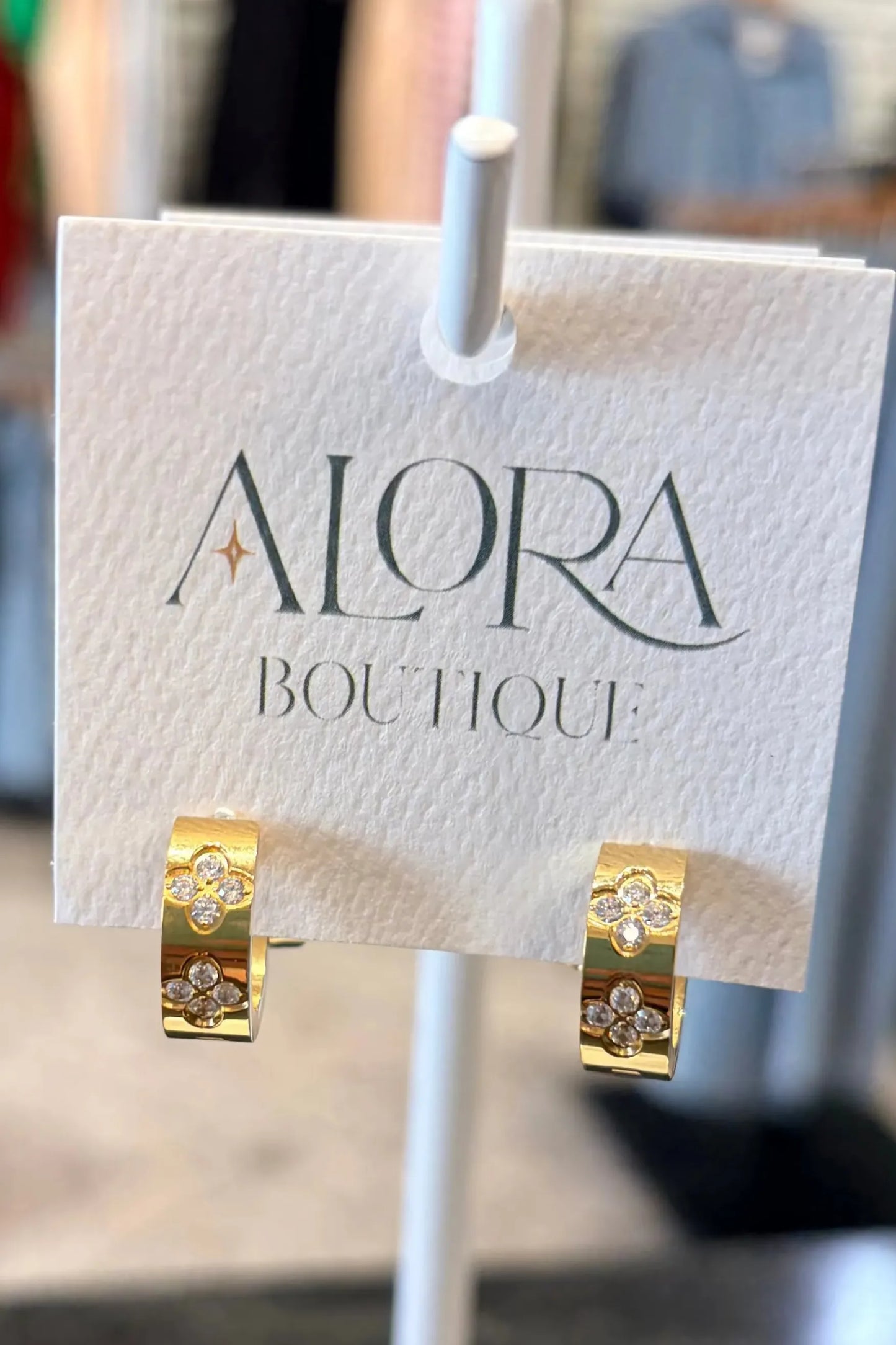 Gold Hoop Diamond accent