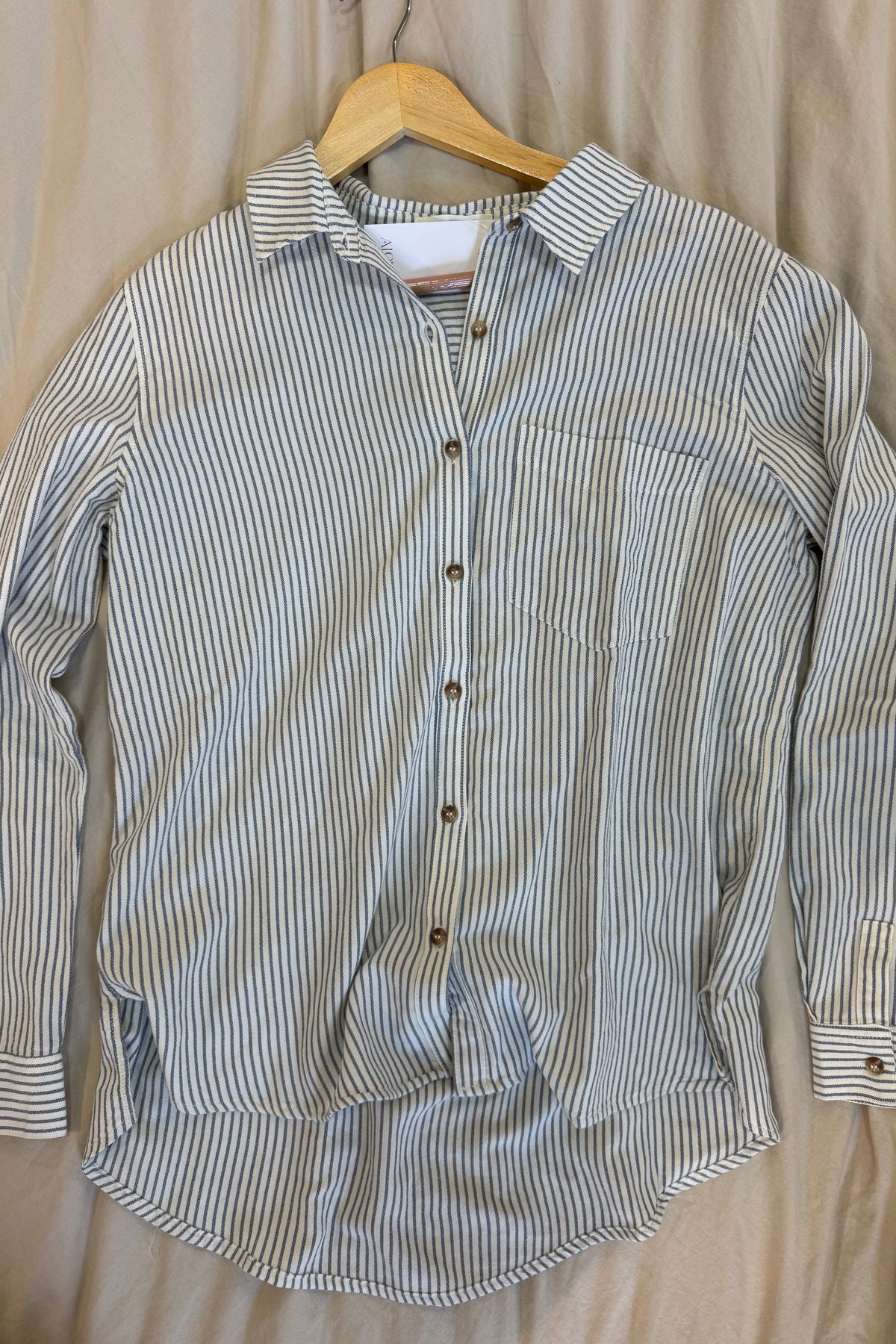 Pinstripe Button Down Long Sleeve