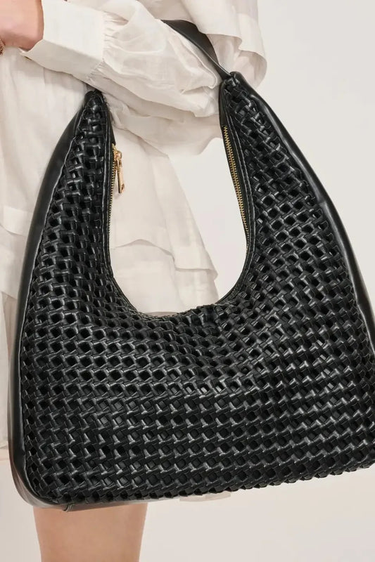 Renne Black Knot Woven Hobo