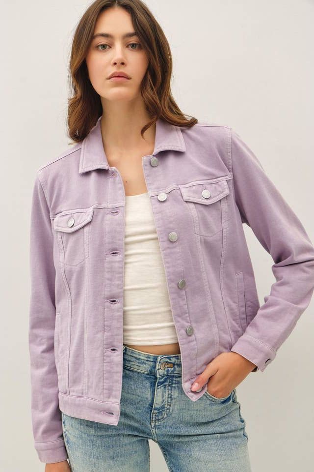 Iris Garment-Dyed Fleece Trucker Jacket