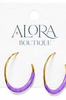 Lavender hoop earrings