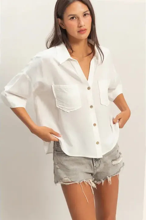 Collared Button Down Short Sleeve
