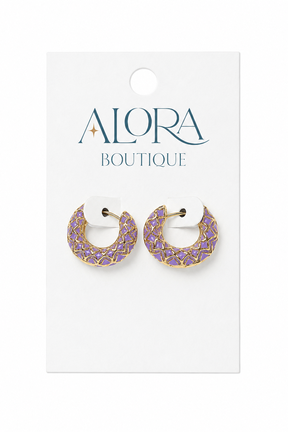 Lavender enamel earrings