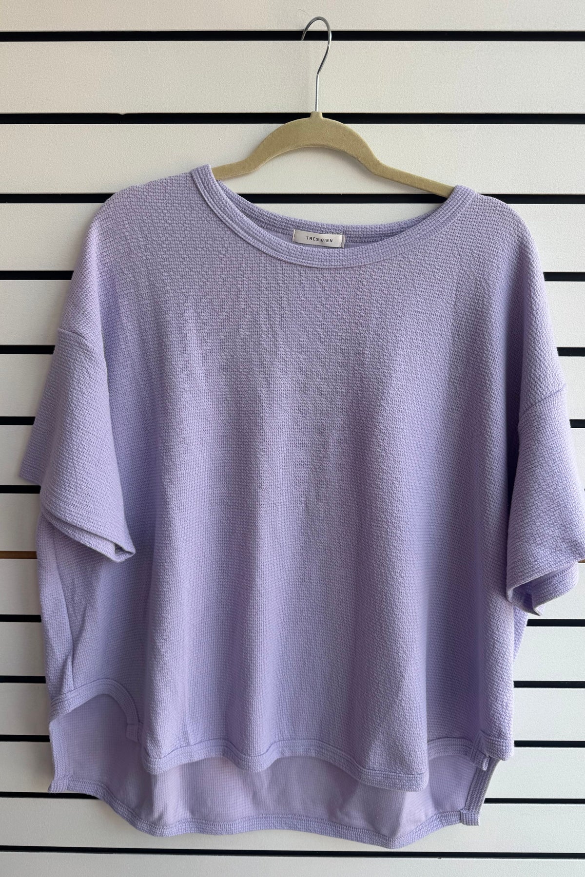 Lavender Cloud Knit Round Neck Long Sleeve