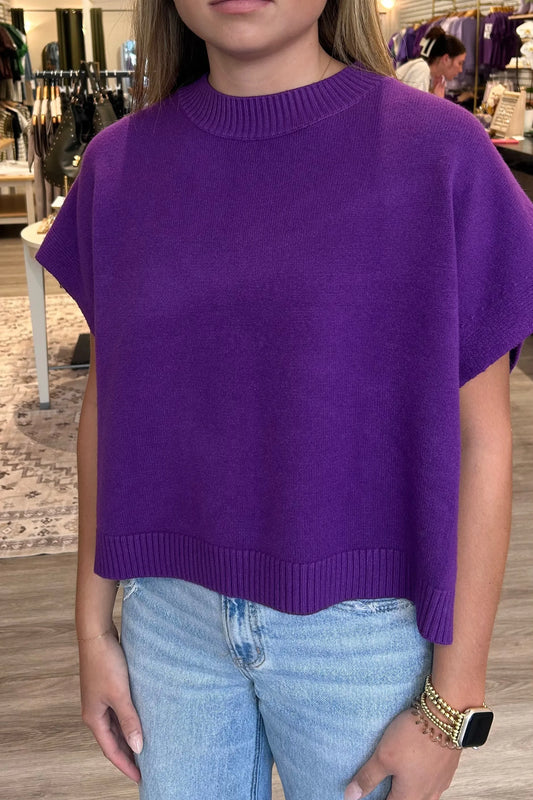 Pinch Woven Purple Sweater