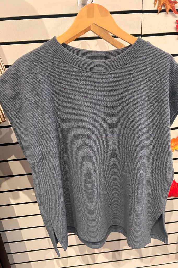 Dusty Blue Cloud Knit top