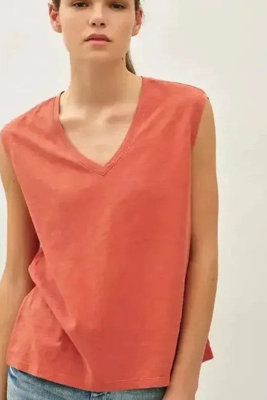 Cotton Rust Colored N-Neck Tank