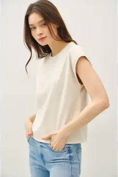 Stone Basic Wash Capped Sleeve Shirt