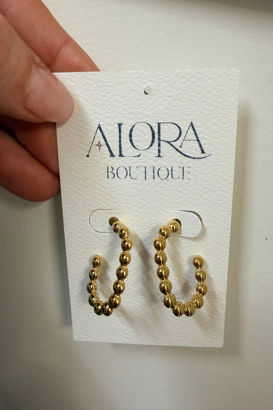 Gold Textured Hoop