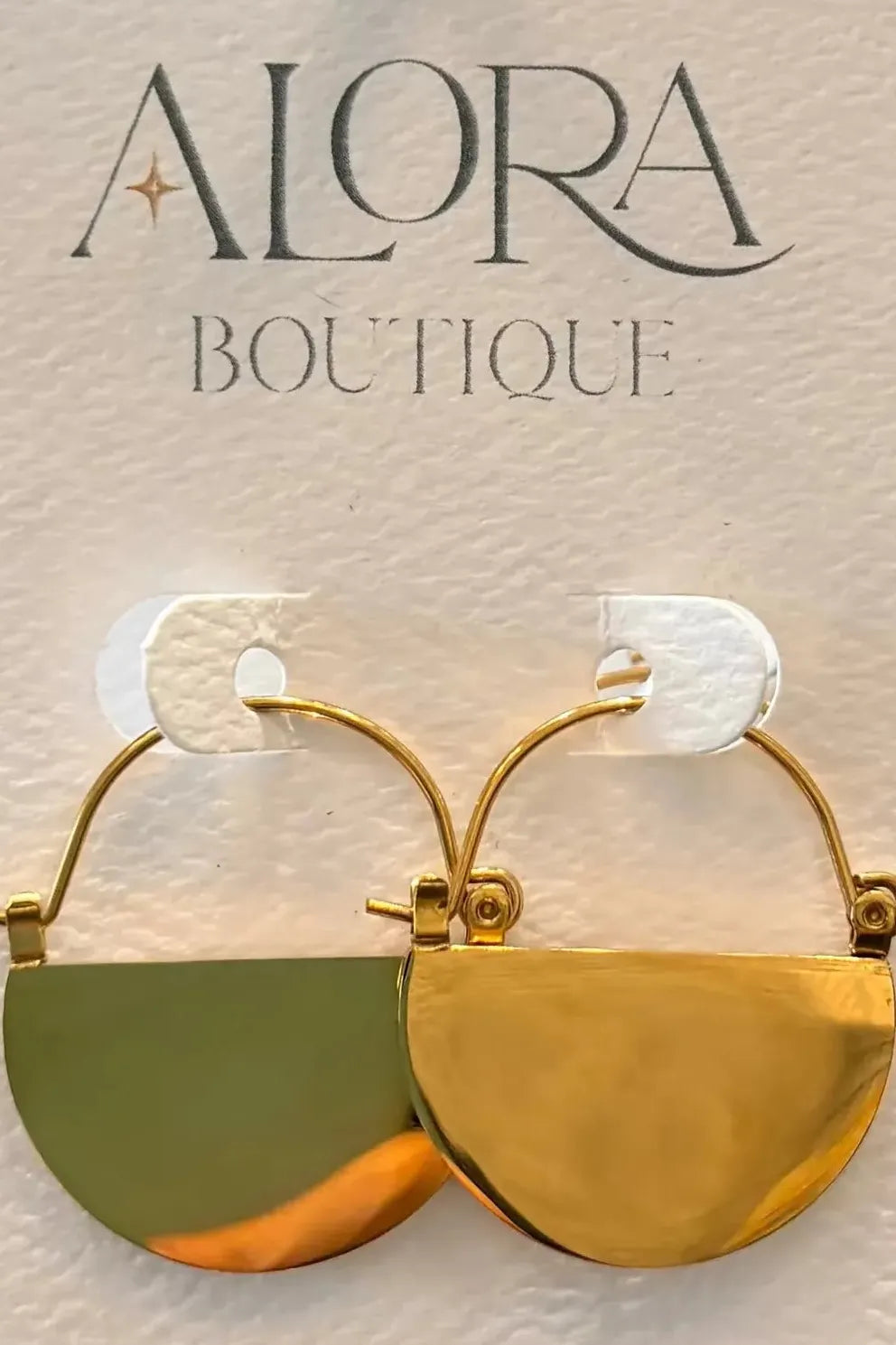 Gold Half Moon Earring