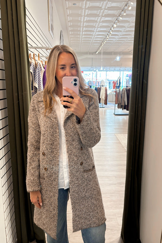 Brown Long Sleeve Coat