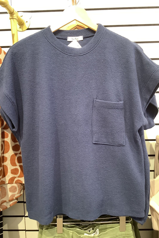 Navy Cloud Knit  Top