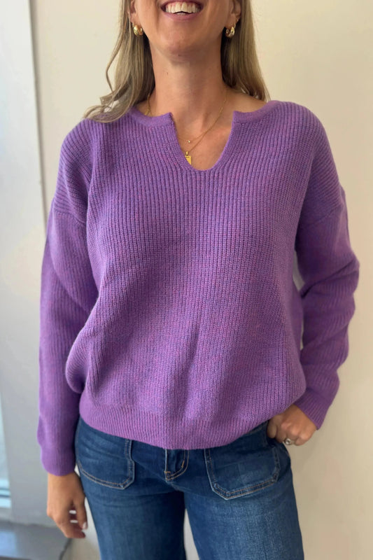 Cozy Purple Knitted Sweater