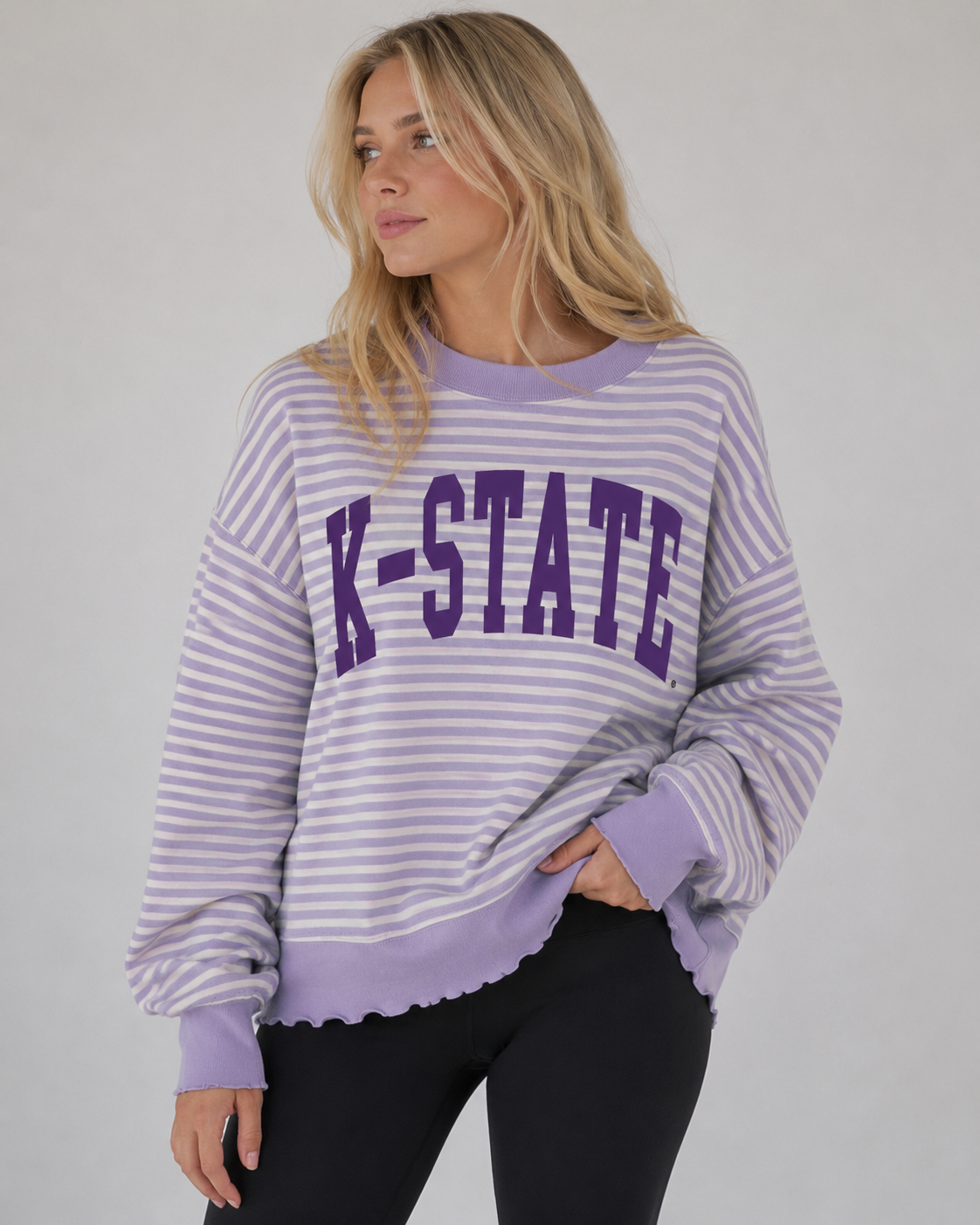 K-State Striped Sweatershirt
