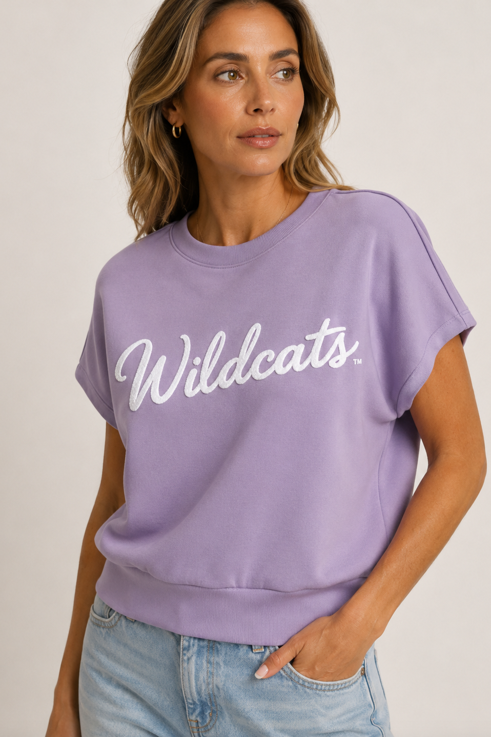 K-State Wildcats Puff Ink Script Tee – Lavender