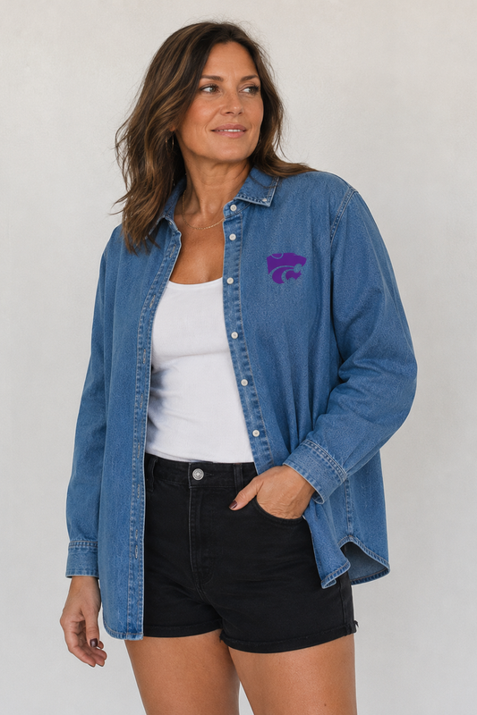K-State Powercat Denim Button Down