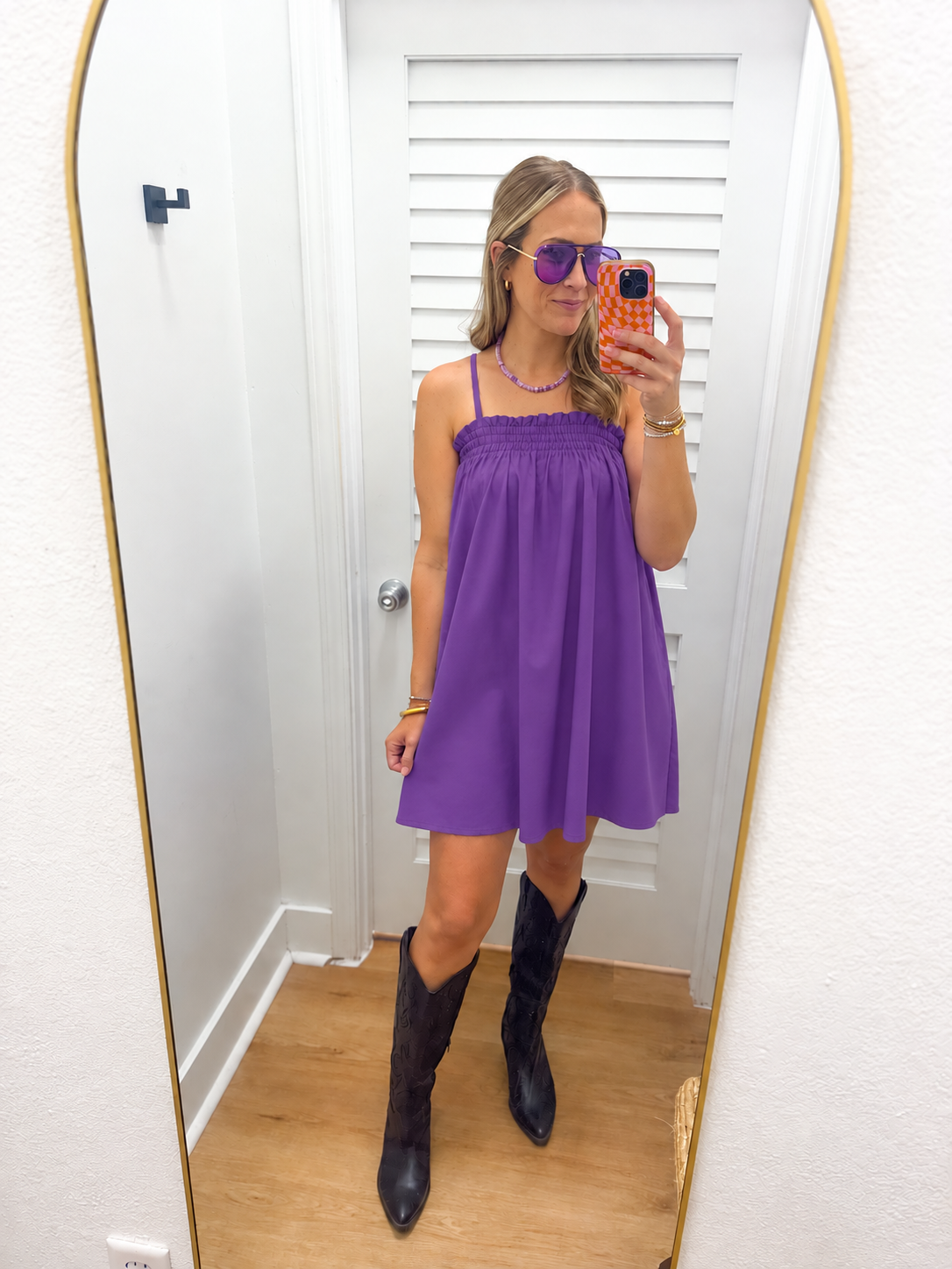 Purple Flowy Midi Dress