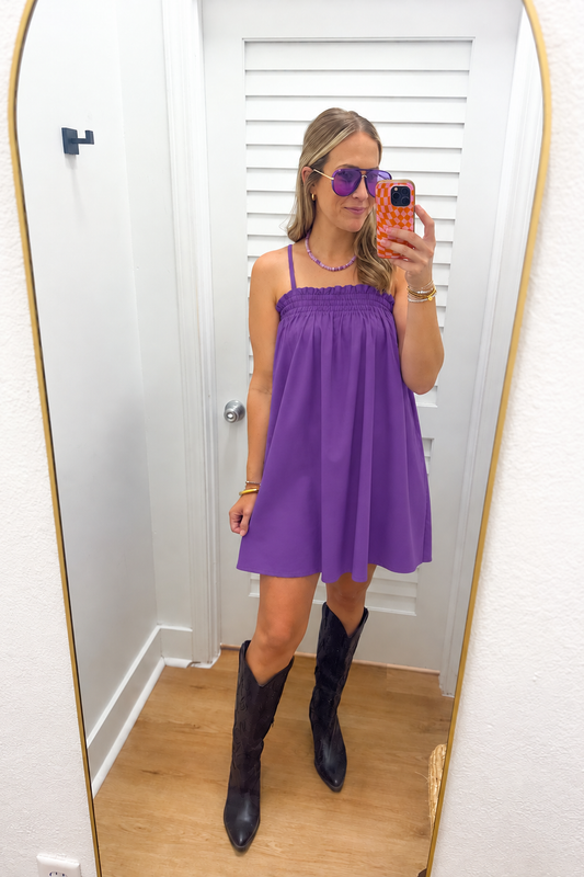 Purple Flowy Midi Dress