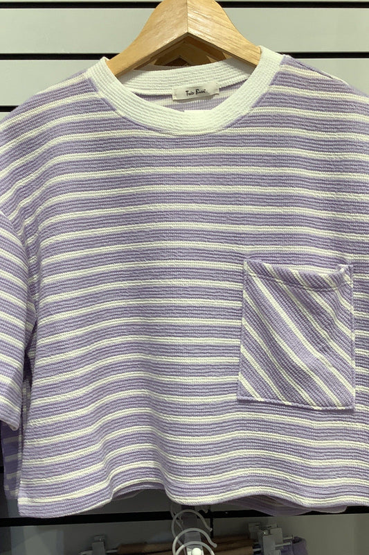 Cloud Knitted Lavender Striped Top