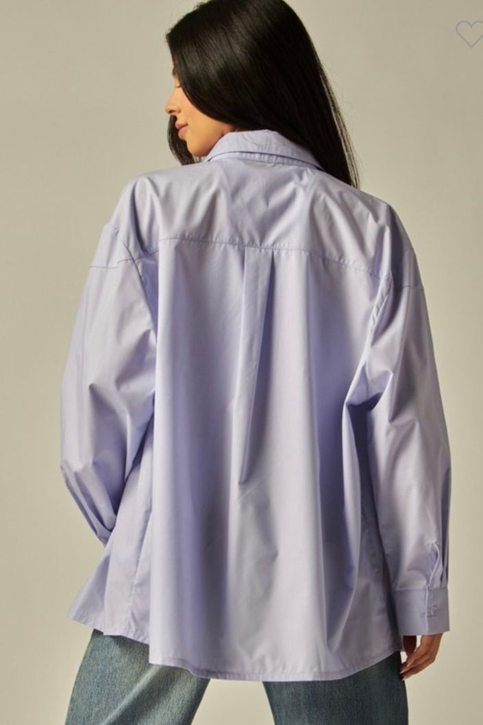 Lavender Oversized Cotton Button Up