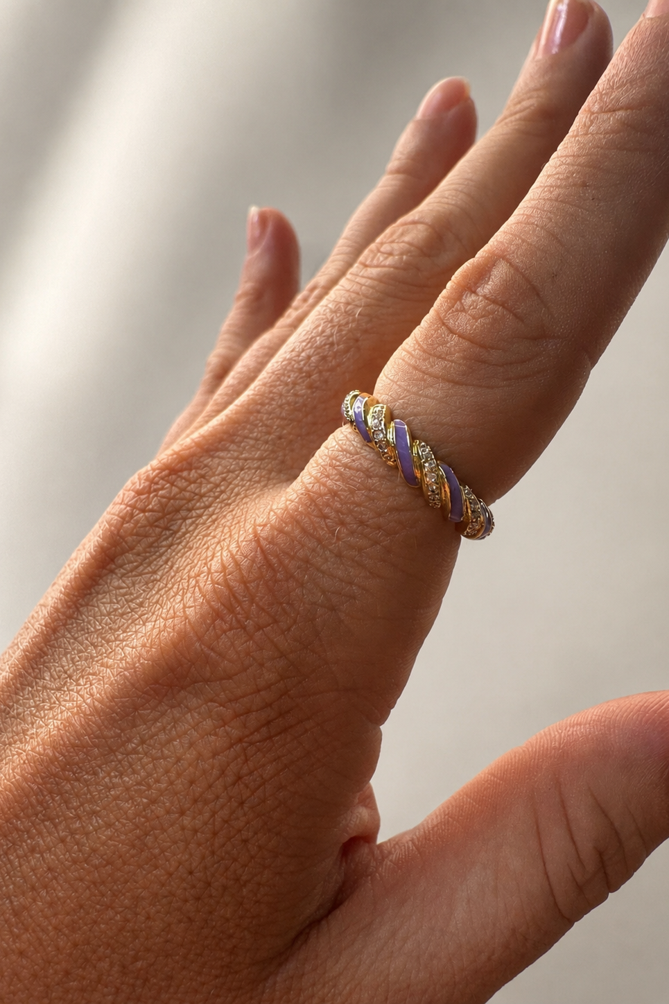Lavender swirl ring