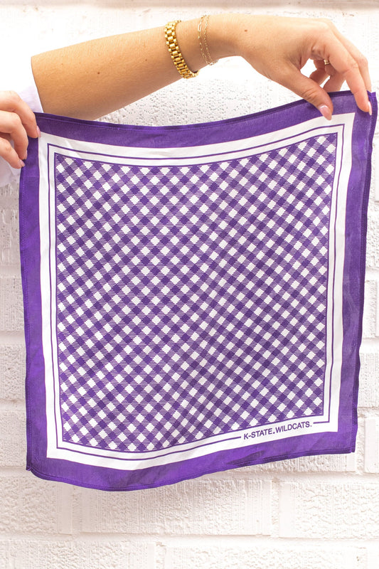 KSU Gingham Silk Hankerchief