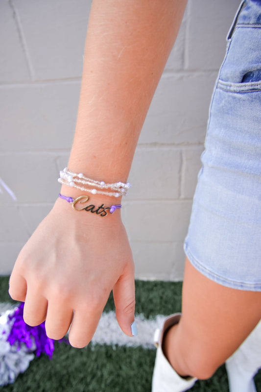 Cats Cursive Script Adjustable Bracelet