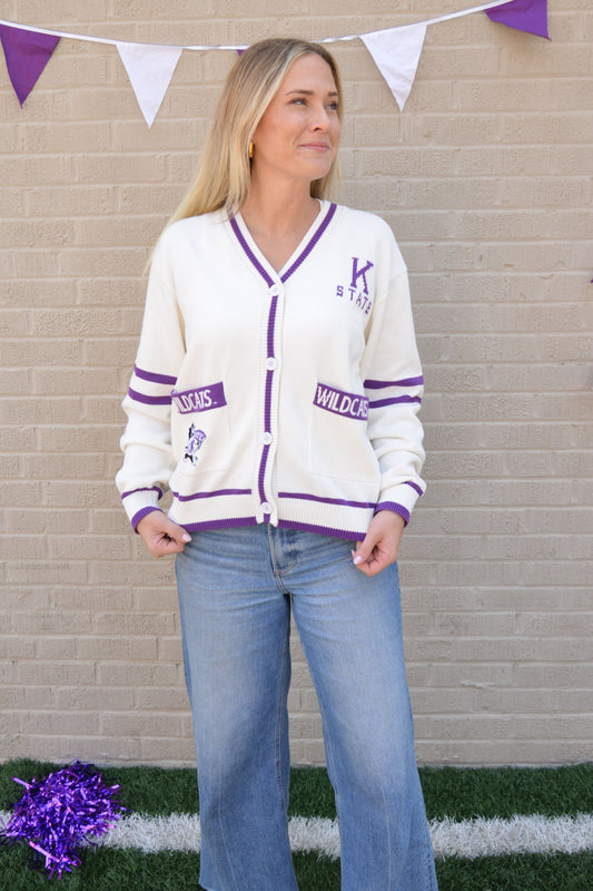 Signature Knit Varsity Sweater Cardigan