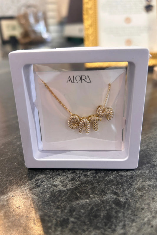 Cats Pave Bubble Necklace Gold