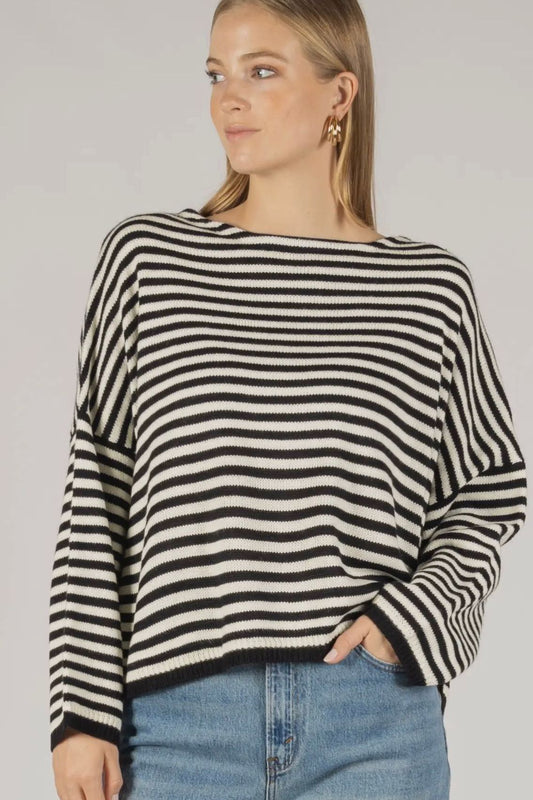 Black and White Striped Sweater