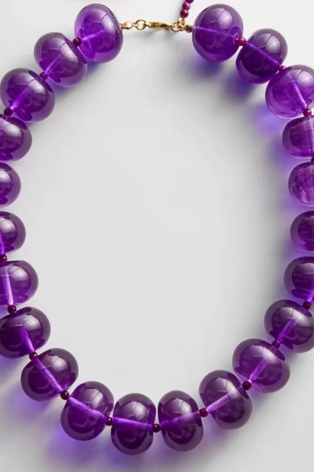 Purple Bubble Beaded Necklace