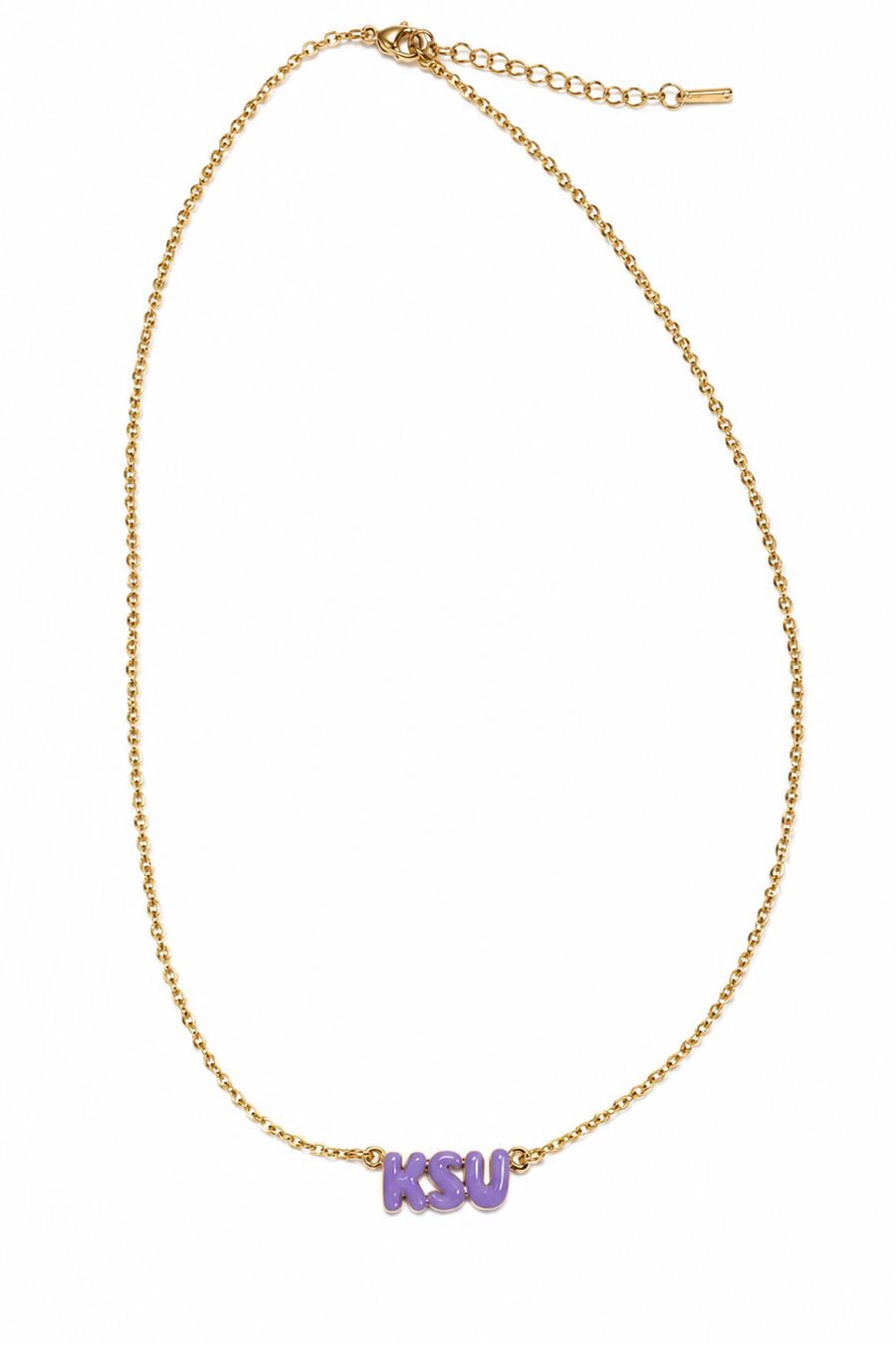 KSU lavender enamel necklace