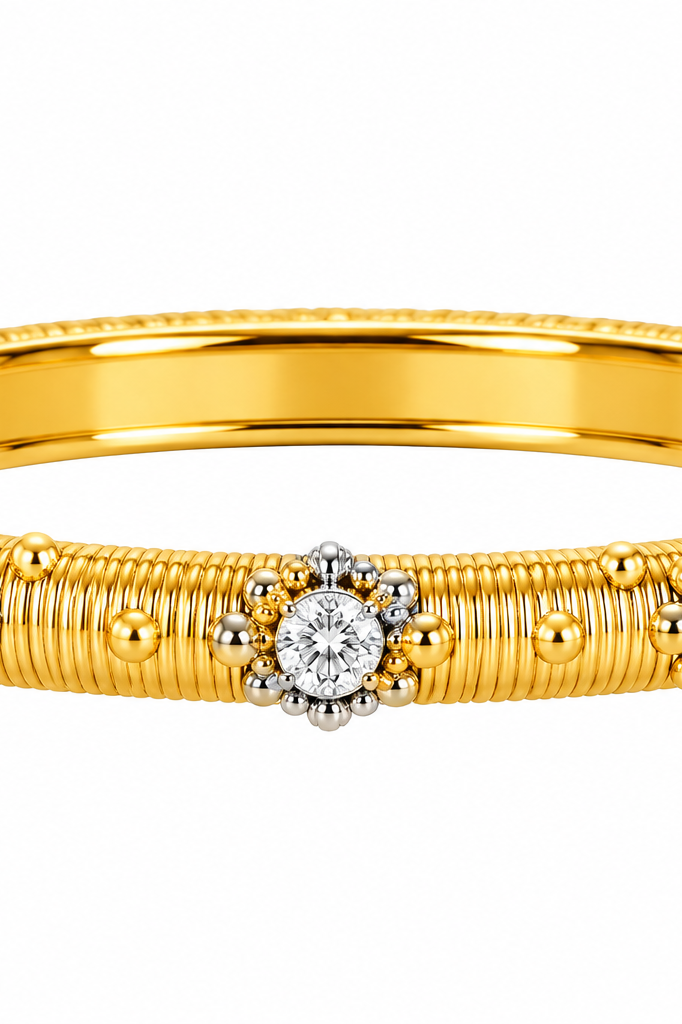 Mixed Metal Bezel Bracelet