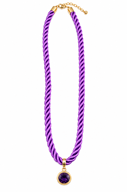 Purple Rope Pendant Necklace