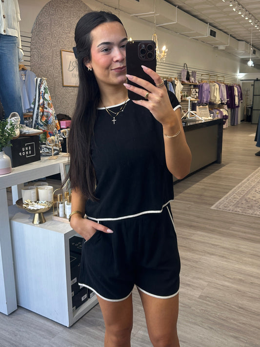 Soft Knitted Black Shorts