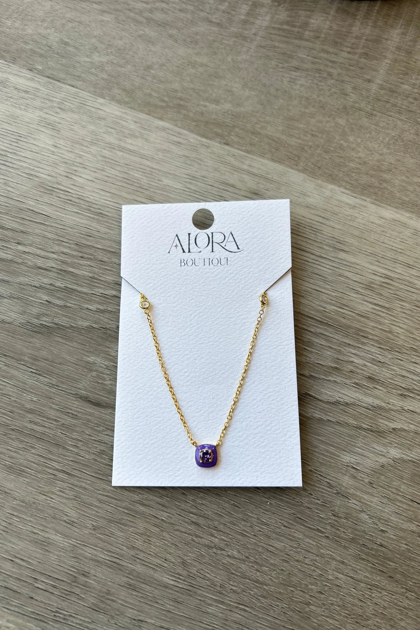 Purple Enamel Necklace