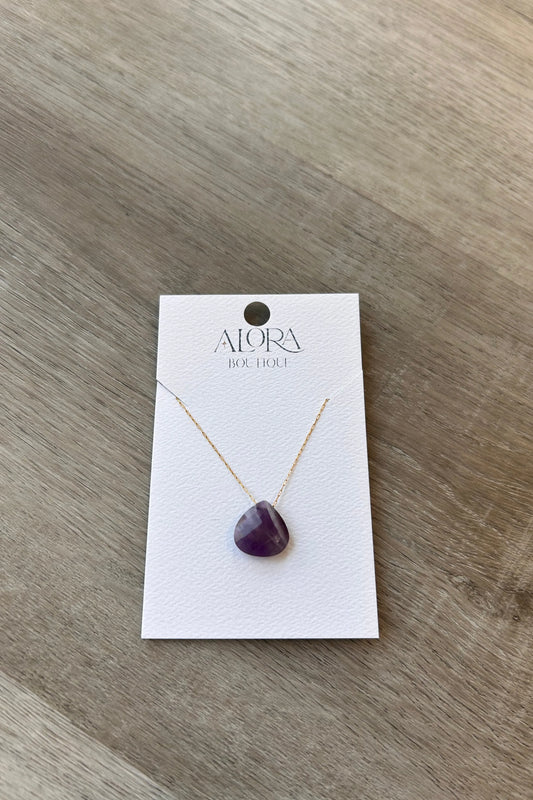 Purple Crystal Pendant Necklace