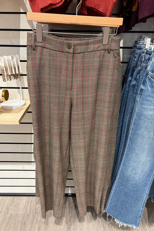 Classic Tailored Plaid Trouser Pants