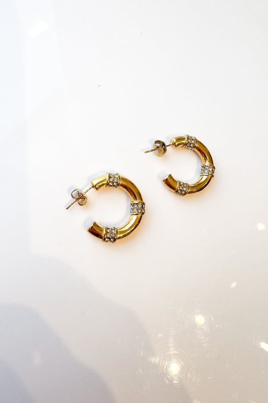 Gold Hoop Diamond Earrings
