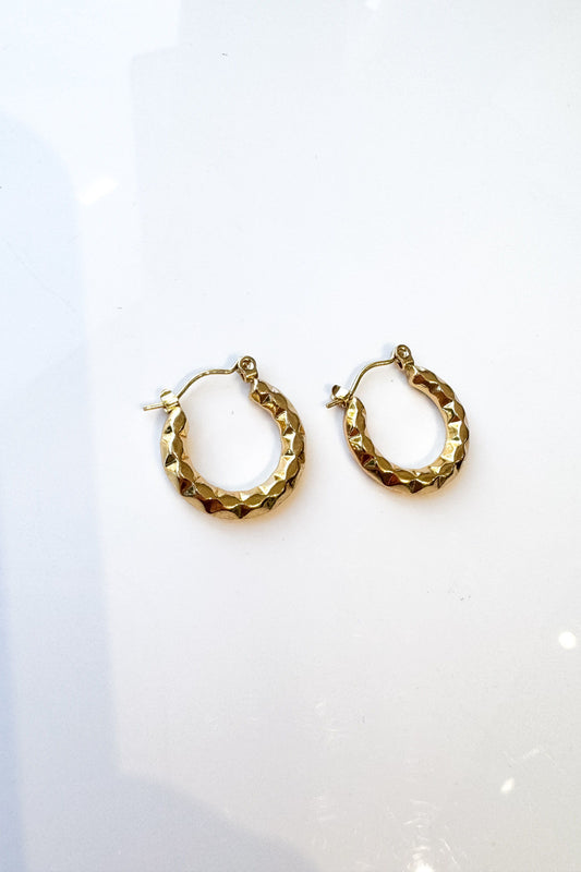 Gold Textured Hoop