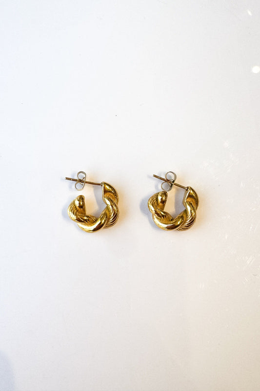 Gold Intertwined Hoop