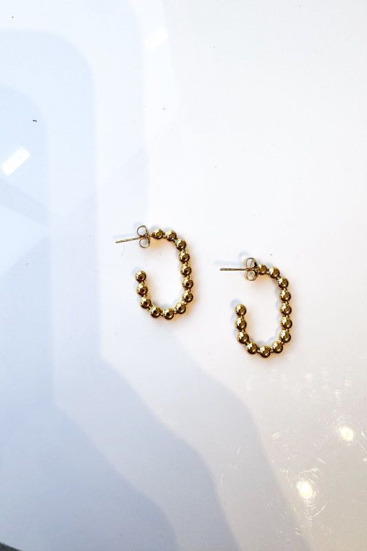 Gold Beaded 3/4 Earrings