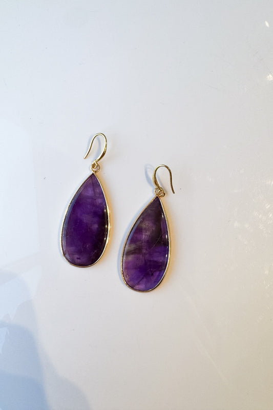 Purple Gem Earrings