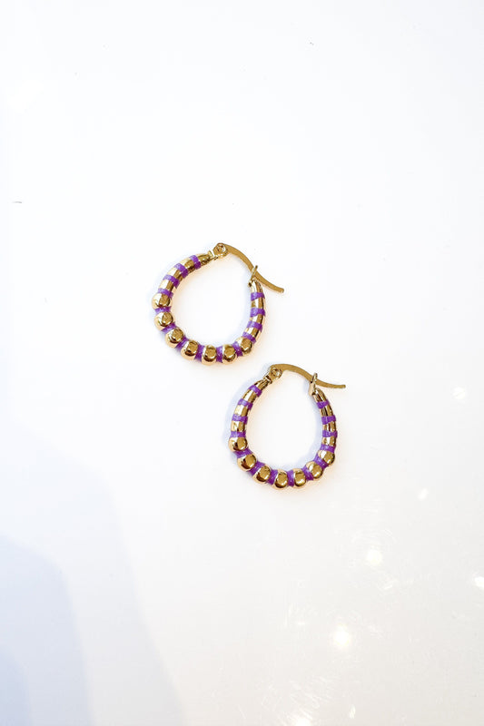 Purple and Gold Balled Hoops