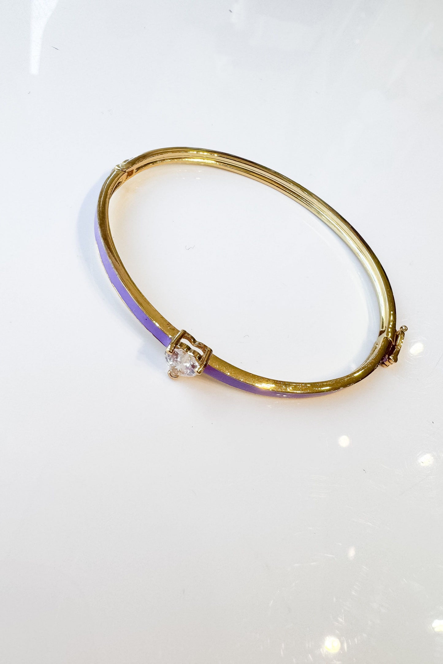 Purple Bracelet With Diamond Heart Detail