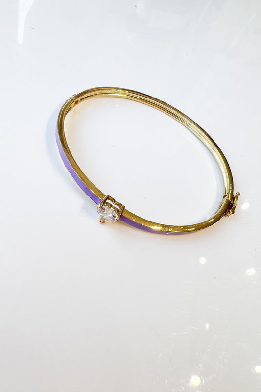 Purple Bracelet With Diamond Heart Detail