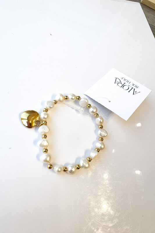 Pearl Beaded Gold Bracelet