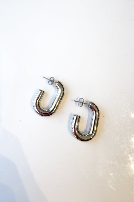 Silver 3/4 Hoop Earrings