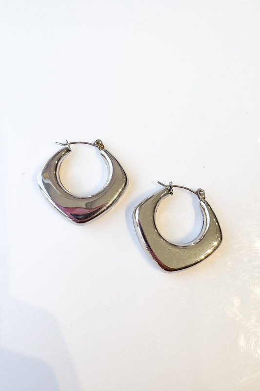 Silver Bulky Hoops Earrings