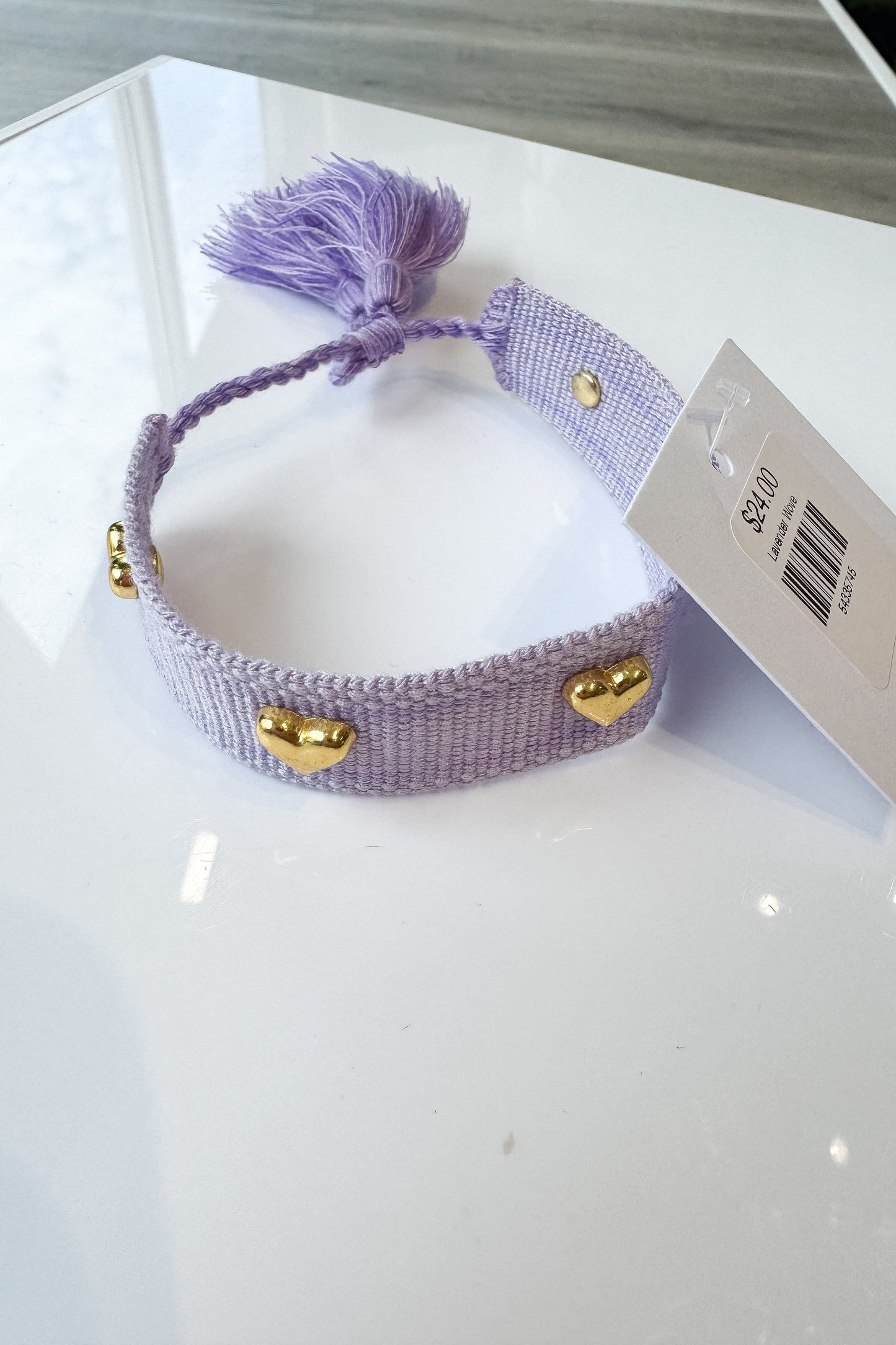 Lavender Woven Gold Heat Detail Bracelet